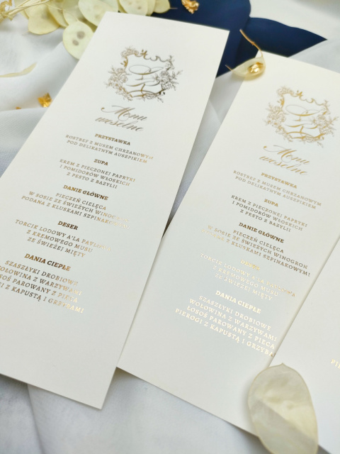 Menu weselne na talerzyk LUXURIOUS GLAM