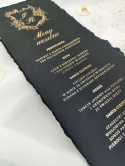 Menu weselne na talerzyk LUXURIOUS BLACK