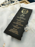 Menu weselne na talerzyk LUXURIOUS BLACK